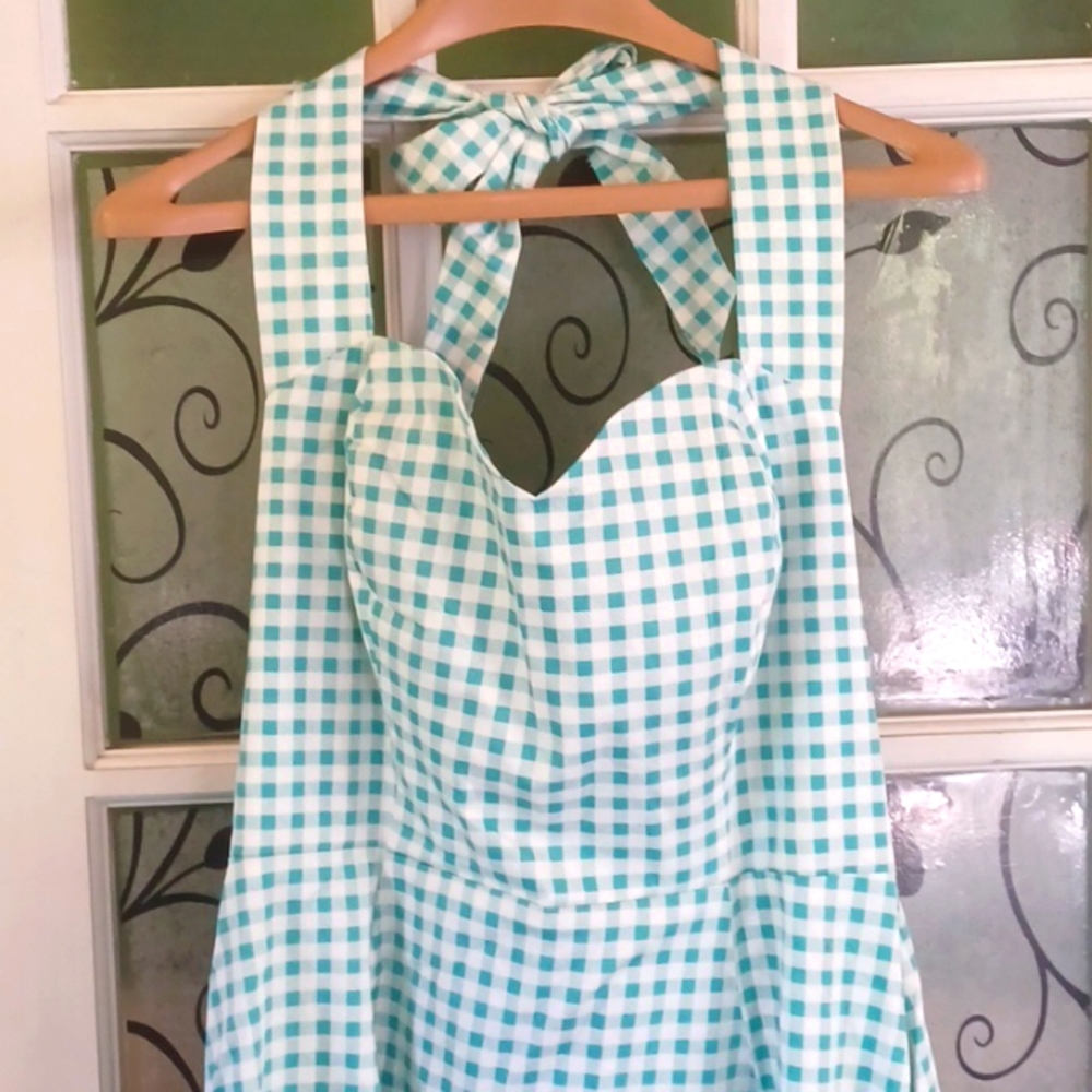 Collectif Blue Gingham Dress